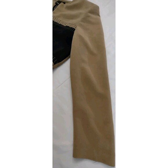 Vintage Positive Attitude Women Camel Black Long Sleeve Zip Jacket Padded Sz 14 - Picture 9 of 10